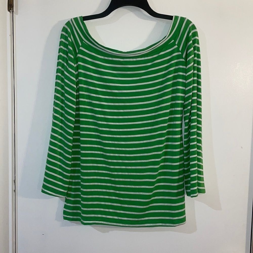ZJCT Womens Sexy Off The Shoulder Top Women’s Size XL Green and White